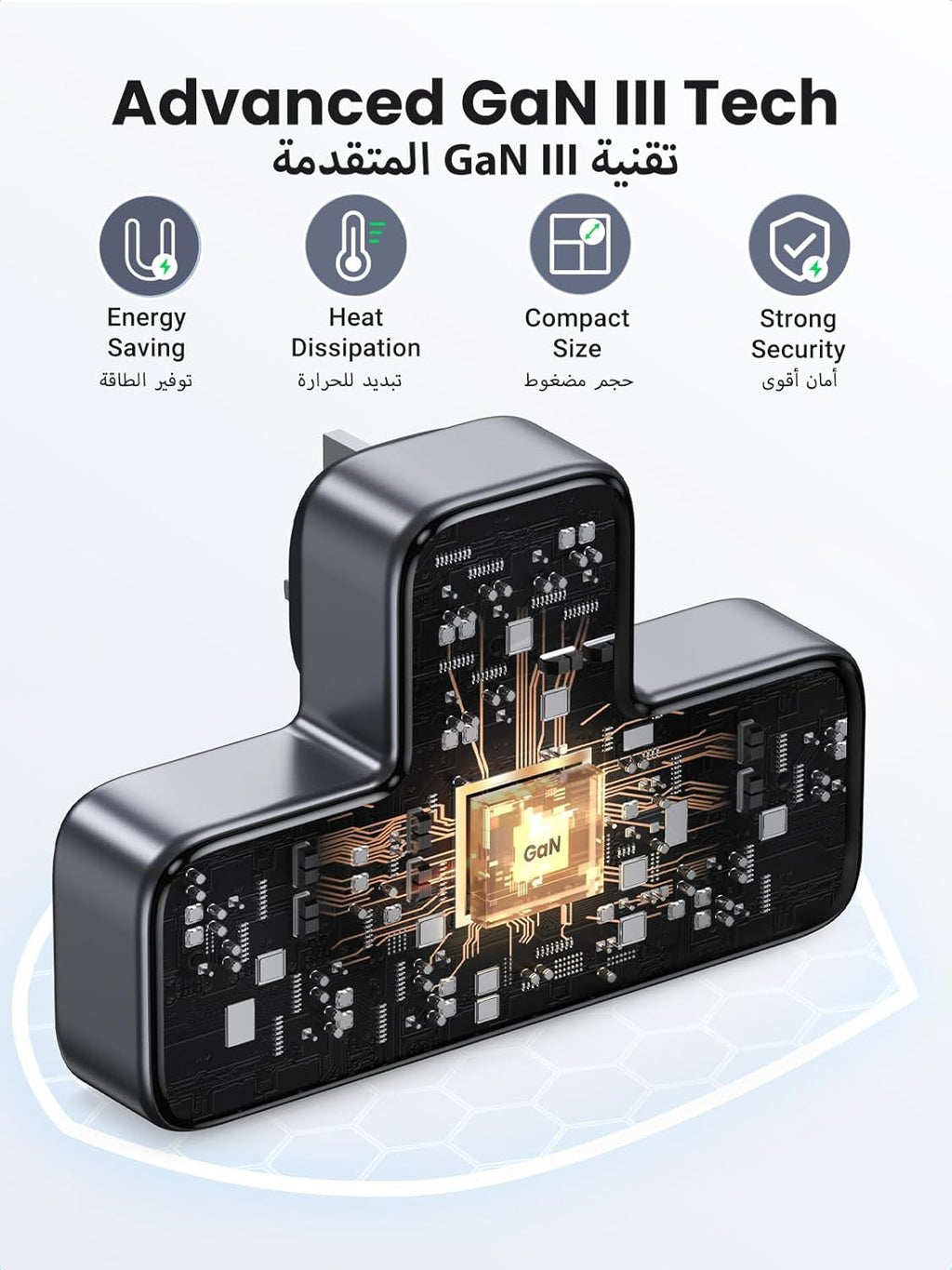 شريط طاقة 6 في 1 مع واقي من زيادة التيار الكهربائي ومقابس تمديد متعددة المنافذ مع 3 محطات شحن من النوع C في المملكة المتحدة للمطبخ