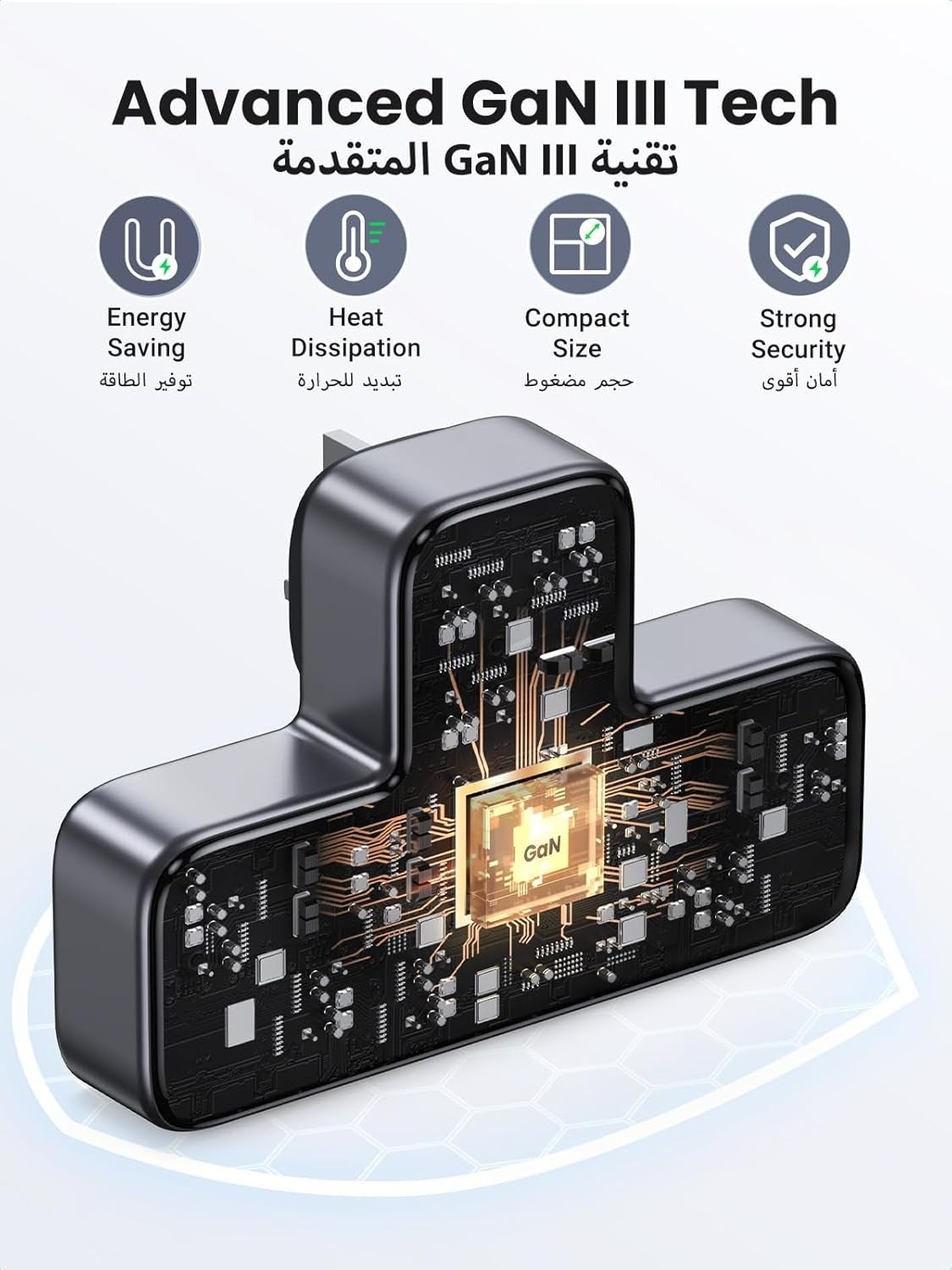 شريط طاقة 6 في 1 مع واقي من زيادة التيار الكهربائي ومقابس تمديد متعددة المنافذ مع 3 محطات شحن من النوع C في المملكة المتحدة للمطبخ